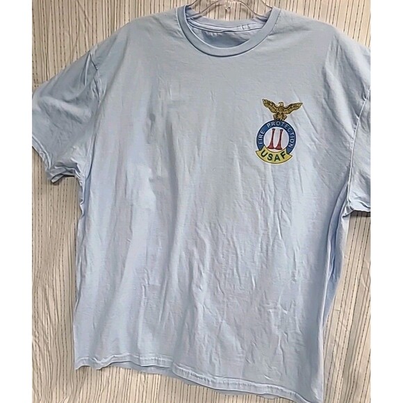 VTG USAF Fire Protection Veteran  Custom Men Back and front T-Shirt 2XL Casual - Picture 6 of 9